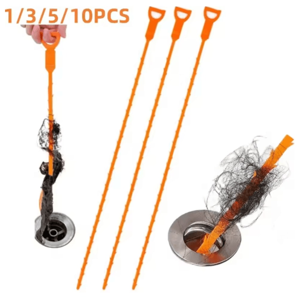 Pipe Dredging Brush Drain Cleaner Tool Bathroom Sink Hair Remover Hook 0