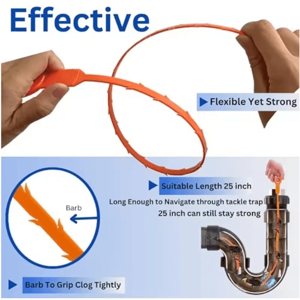 Pipe Dredging Brush Drain Cleaner Tool Bathroom Sink Hair Remover Hook 9