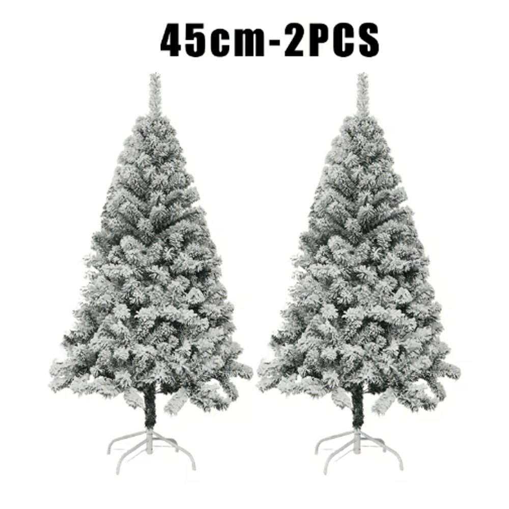 White Flocked PVC Christmas Tree Realistic Snow Effect Artificial Pine For Festive Displays 2