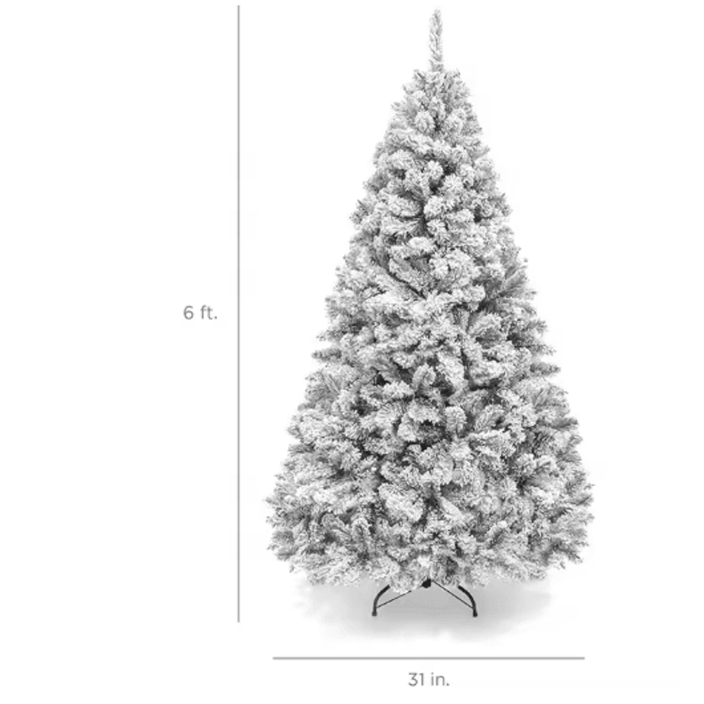 White Flocked PVC Christmas Tree Realistic Snow Effect Artificial Pine For Festive Displays 4