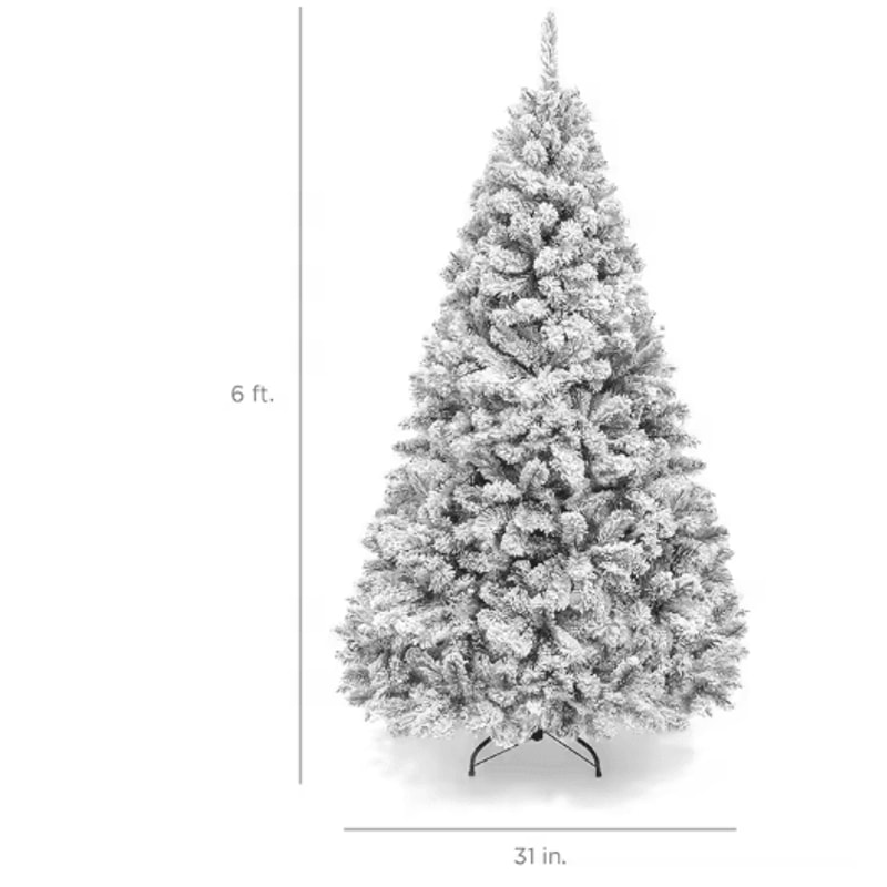 White Flocked PVC Christmas Tree Realistic Snow Effect Artificial Pine For Festive Displays 4