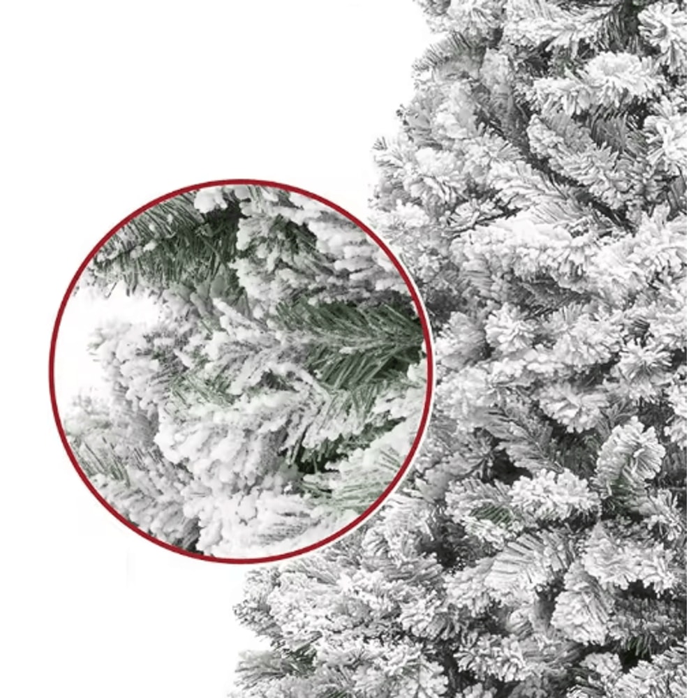 White Flocked PVC Christmas Tree Realistic Snow Effect Artificial Pine For Festive Displays 6