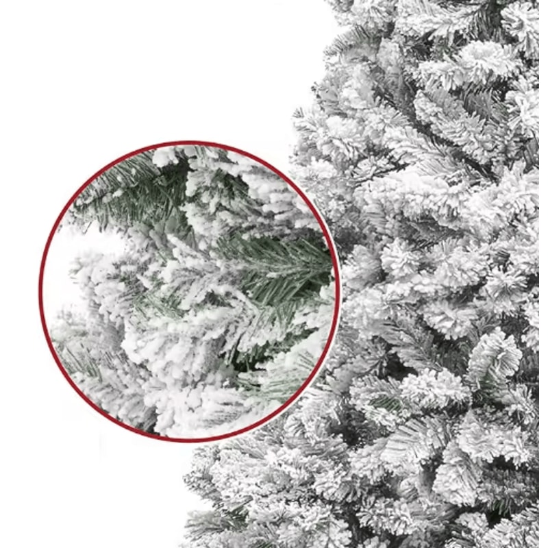 White Flocked PVC Christmas Tree Realistic Snow Effect Artificial Pine For Festive Displays 6