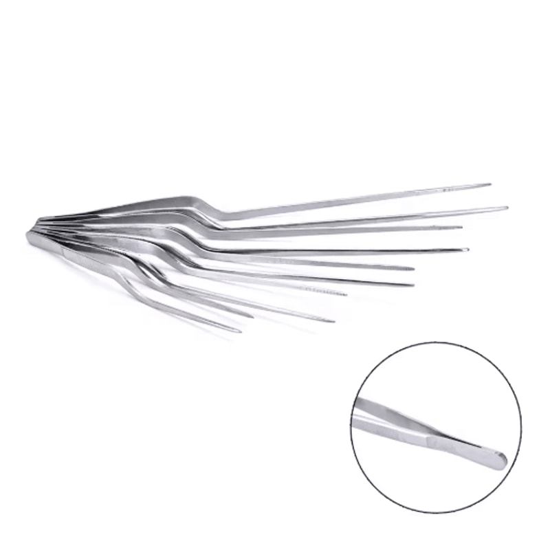 Surgical Ear Forceps Dressing Tweezers Curved Toothed ENT Medical Instrument 6