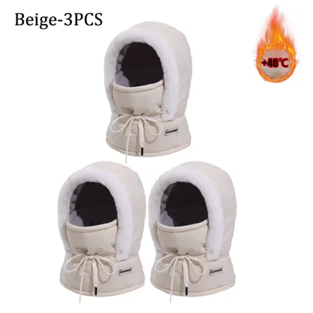 Cold Weather Thermal Balaclava Scarf Windproof Plush Hood Ski Face Mask 3