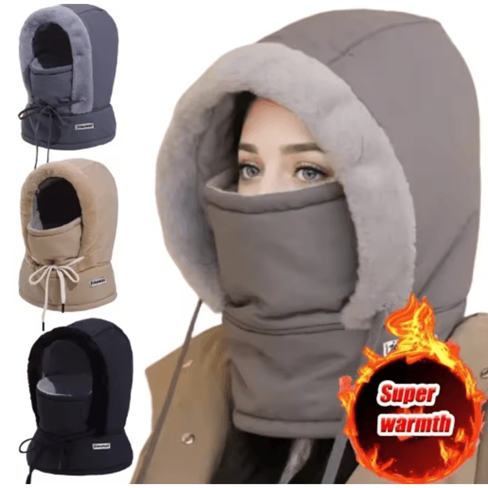 Cold Weather Thermal Balaclava Scarf Windproof Plush Hood Ski Face Mask 17