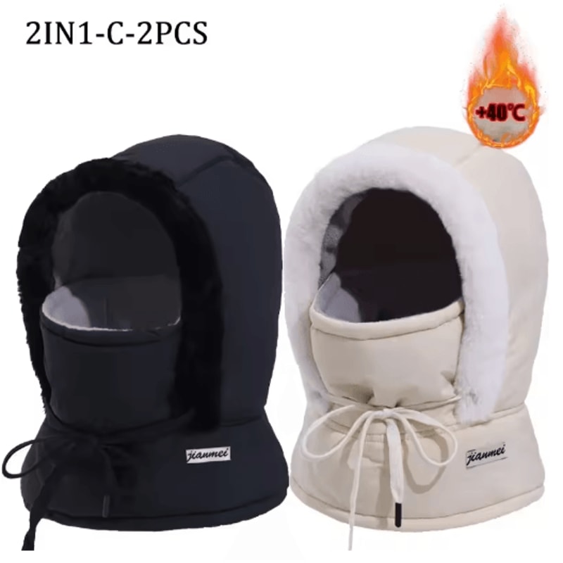 Cold Weather Thermal Balaclava Scarf Windproof Plush Hood Ski Face Mask 7