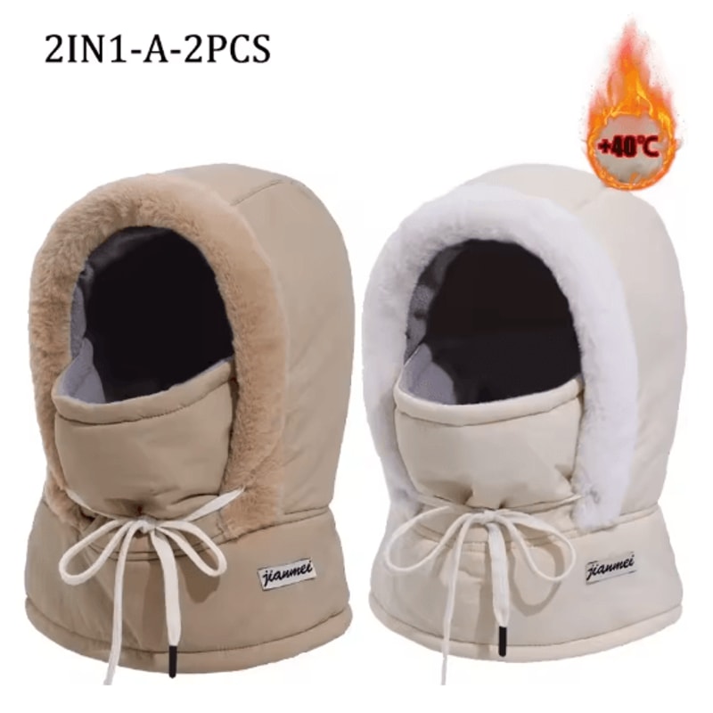 Cold Weather Thermal Balaclava Scarf Windproof Plush Hood Ski Face Mask 8