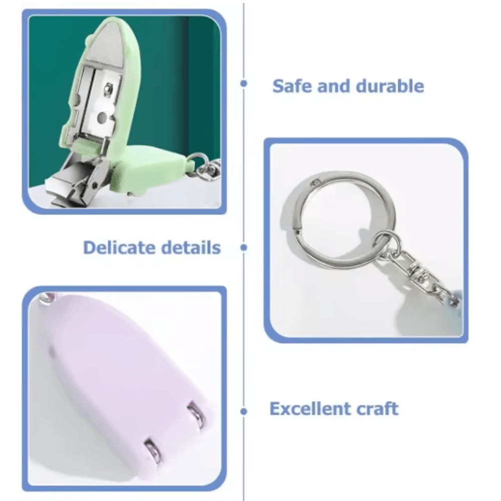 Portable Mini Keychain Nail Clippers Stainless Steel Folding Travel Nail Trimmer 8