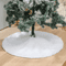 150cm White Plush Christmas Tree Skirt Faux Fur Snowflake Holiday Tree Mat 0
