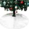 150cm White Plush Christmas Tree Skirt Faux Fur Snowflake Holiday Tree Mat 3