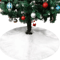 150cm White Plush Christmas Tree Skirt Faux Fur Snowflake Holiday Tree Mat 3