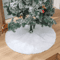 150cm White Plush Christmas Tree Skirt Faux Fur Snowflake Holiday Tree Mat 5