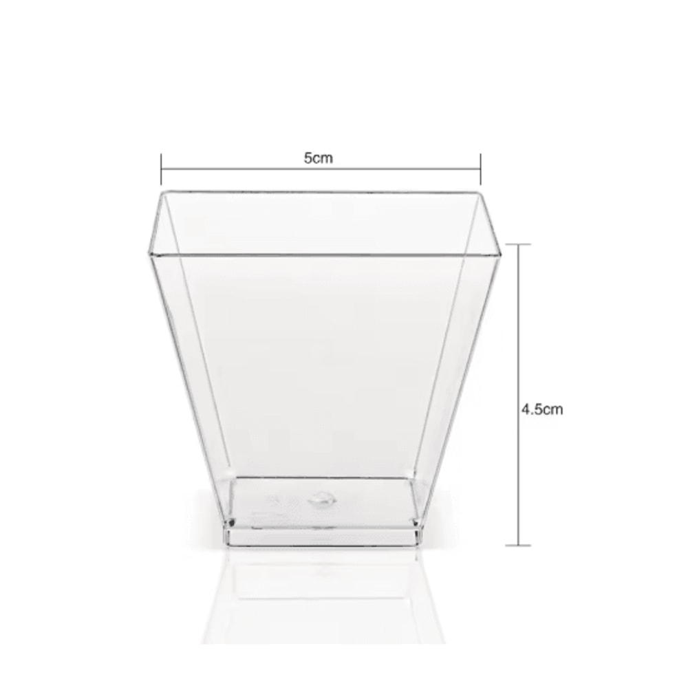 50pcs Disposable Ladder Shaped Dessert Cups Clear Plastic Mousse Pudding Cups 1