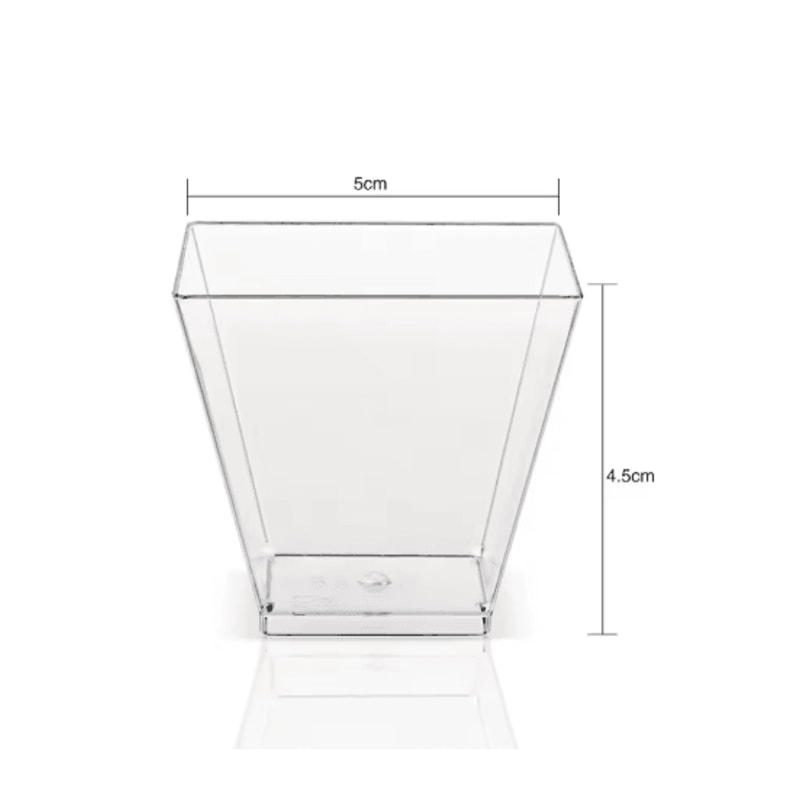 50pcs Disposable Ladder Shaped Dessert Cups Clear Plastic Mousse Pudding Cups 1