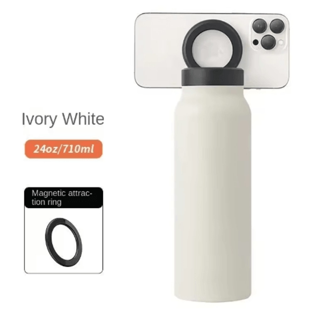 Insulated Sports Water Bottle With Magnetic Phone Holder And Built In Stand 1