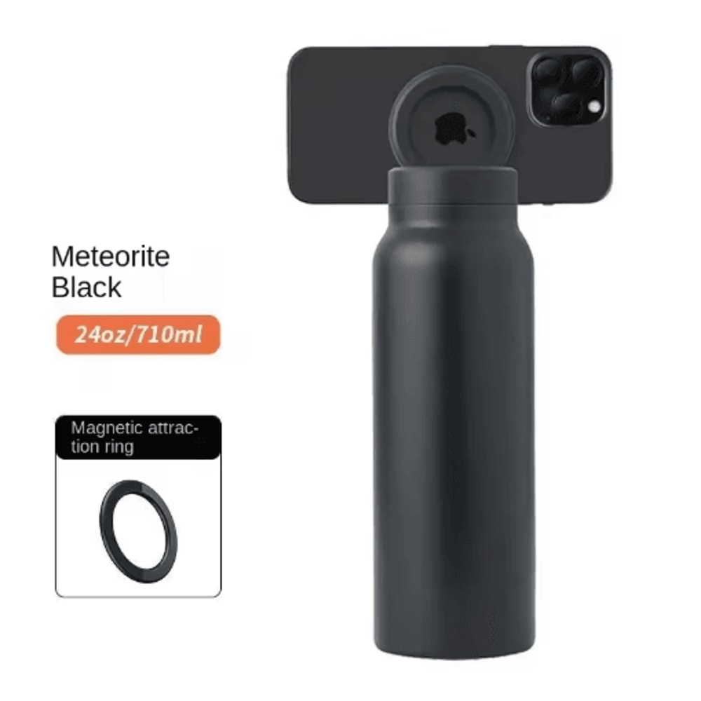 Insulated Sports Water Bottle With Magnetic Phone Holder And Built In Stand 2