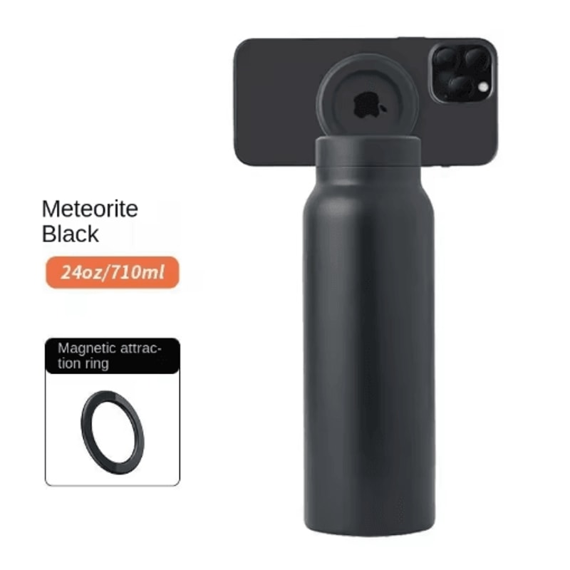 Insulated Sports Water Bottle With Magnetic Phone Holder And Built In Stand 2