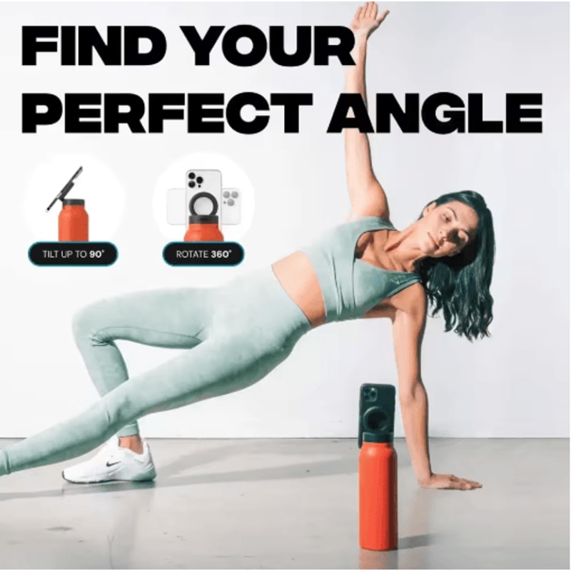 Insulated Sports Water Bottle With Magnetic Phone Holder And Built In Stand 6
