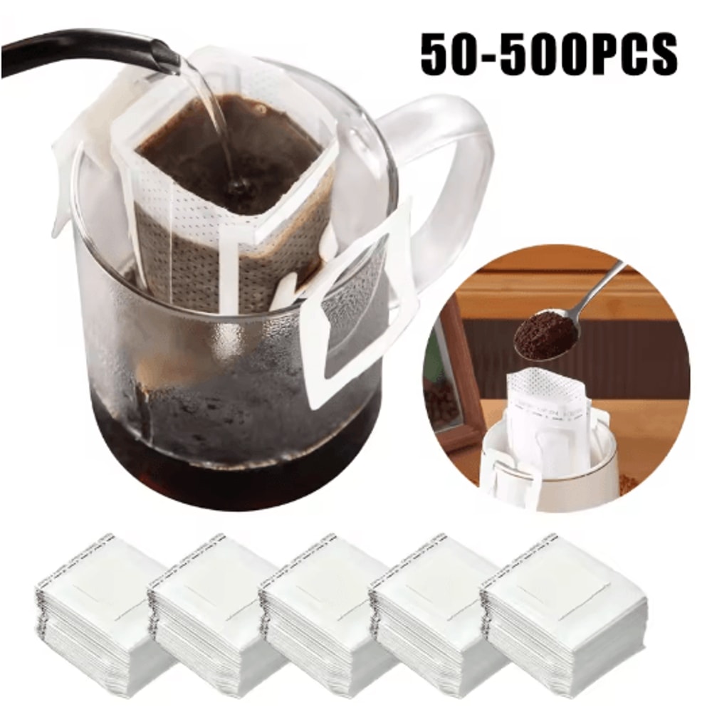 Fast Flow Hanging Ear Coffee Filter Bags Disposable Espresso Tea Brewing Paper 50 500PCS 0