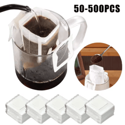 fast flow hanging ear coffee filter bags disposable espresso tea brewing paper 50 500pcs