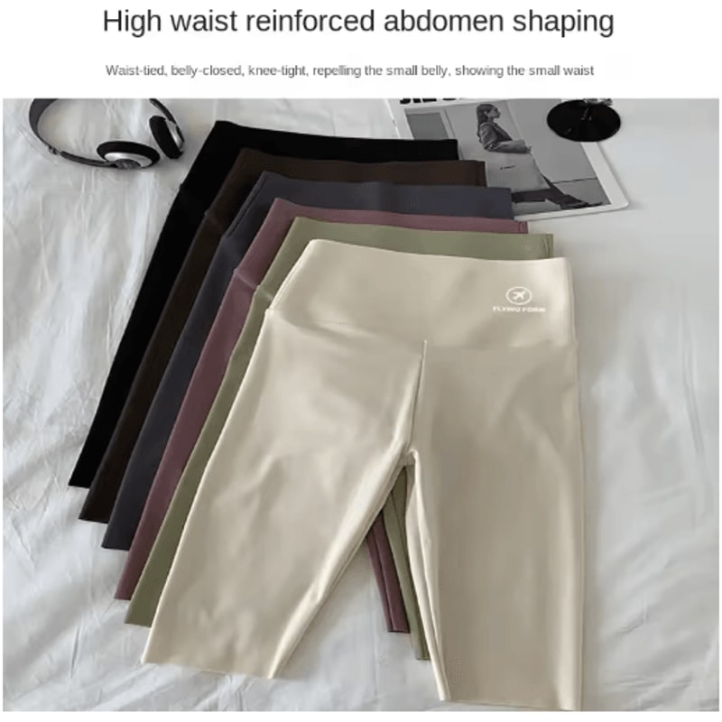 High Waisted Yoga Shorts For Women Tummy Control Butt Lifting Workout Tights 7