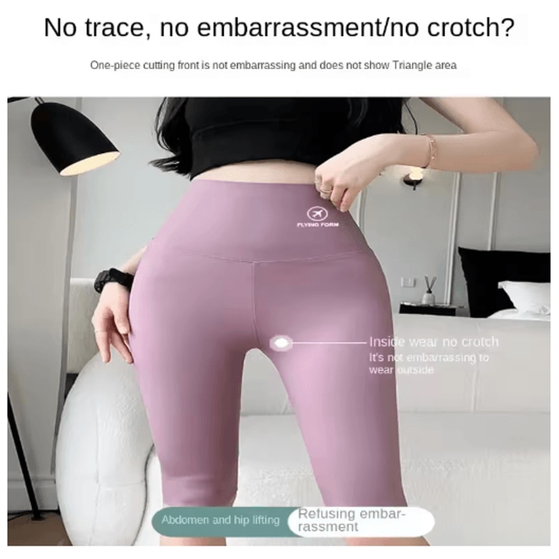 High Waisted Yoga Shorts For Women Tummy Control Butt Lifting Workout Tights 9