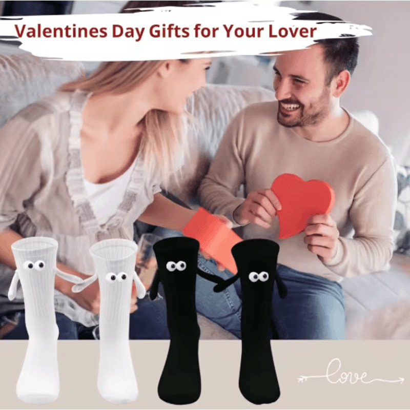 Magnetic Holding Hands Couples Socks Funny Anniversary Friendship Gift 10