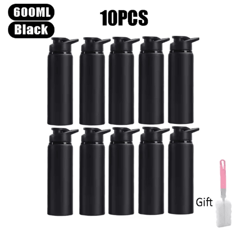 600ml Stainless Steel Sports Water Bottle Leak Proof Durable Outdoor Flask 2