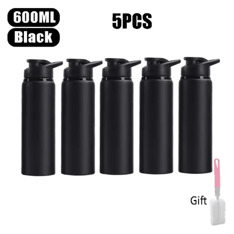 600ml Stainless Steel Sports Water Bottle Leak Proof Durable Outdoor Flask 5