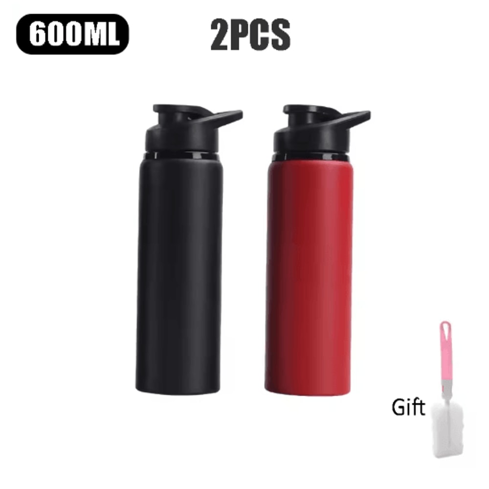 600ml Stainless Steel Sports Water Bottle Leak Proof Durable Outdoor Flask 7