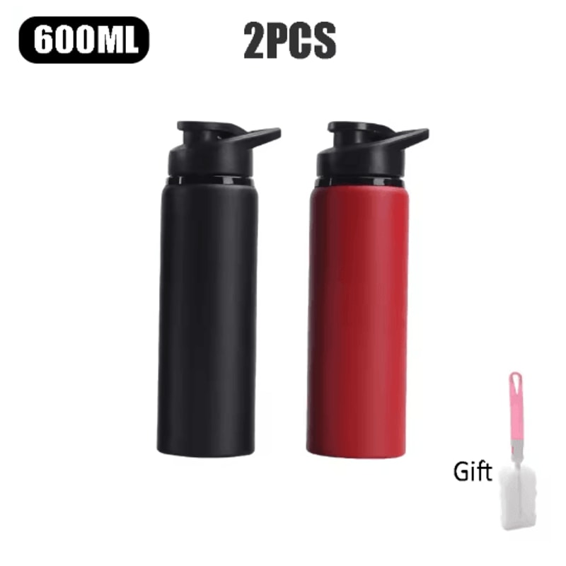 600ml Stainless Steel Sports Water Bottle Leak Proof Durable Outdoor Flask 7