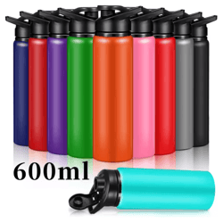 600ml stainless steel sports water bottle leak proof durable outdoor flask