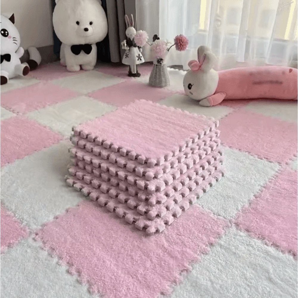 30 30cm Plush Puzzle Floor Mat Soft Interlocking Foam Play Mat For Kids 2