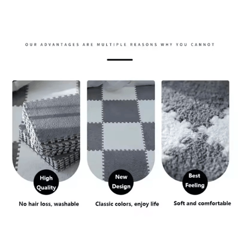 30 30cm Plush Puzzle Floor Mat Soft Interlocking Foam Play Mat For Kids 15
