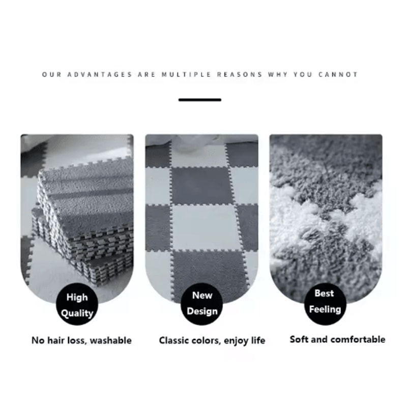 30 30cm Plush Puzzle Floor Mat Soft Interlocking Foam Play Mat For Kids 15