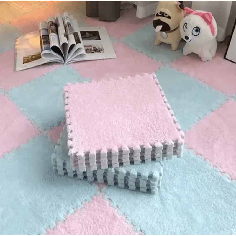 30 30cm Plush Puzzle Floor Mat Soft Interlocking Foam Play Mat For Kids 17