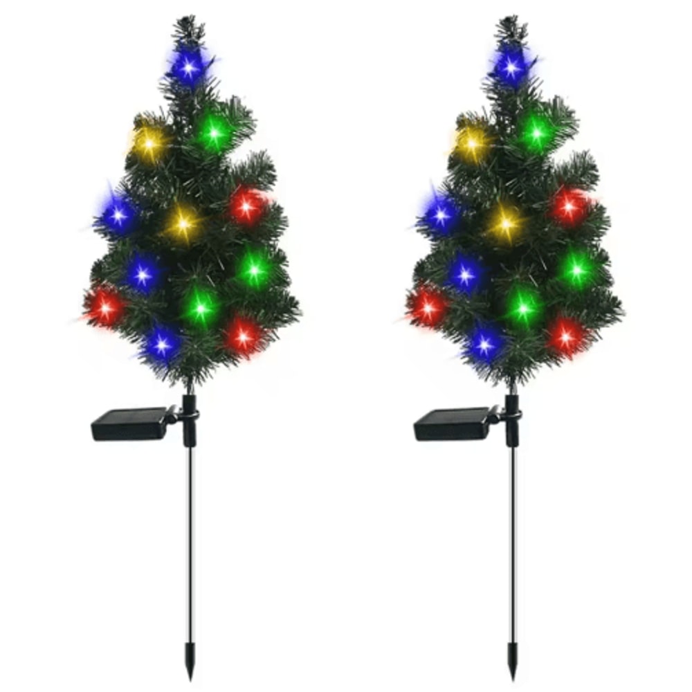 Waterproof Solar Christmas Tree Lights Snowman Window Clings Outdoor Decor 3