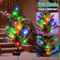 Waterproof Solar Christmas Tree Lights Snowman Window Clings Outdoor Decor 0