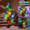 Waterproof Solar Christmas Tree Lights Snowman Window Clings Outdoor Decor 0