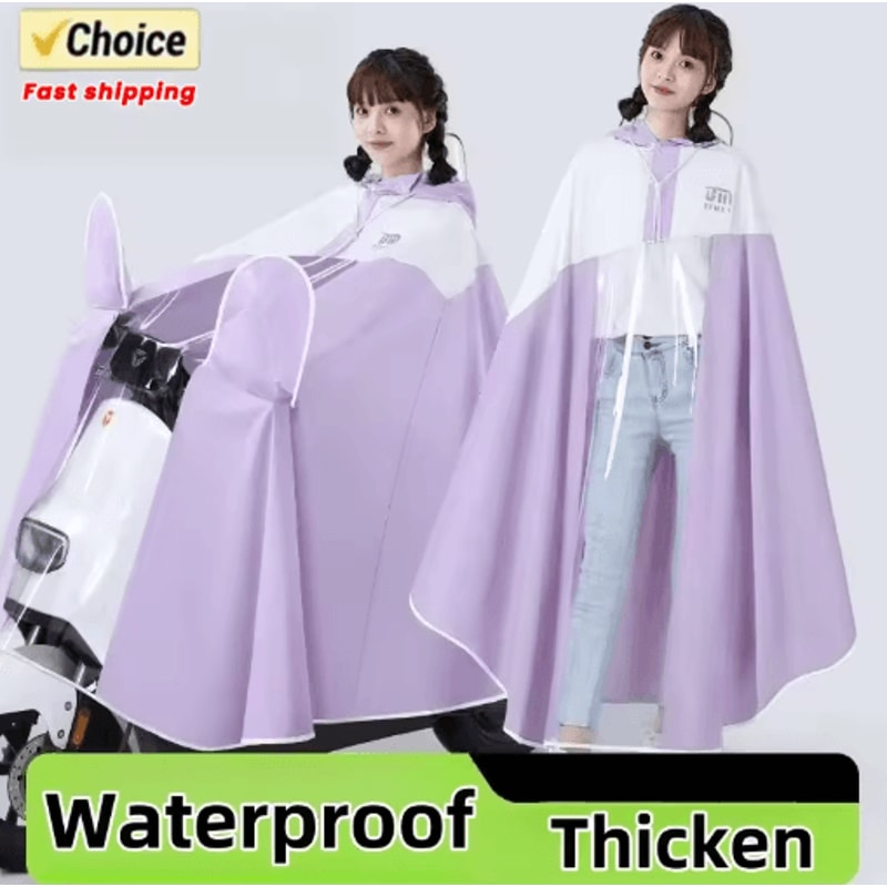 2024 Adult Rain Poncho For Electric Vehicles Waterproof Cycling Travel Raincoat 0