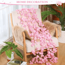 artificial pink sakura flower garland cherry blossom vine for wedding home decor