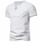 Mens Short Sleeve Henley Shirt Casual Cotton Slim Fit V Neck T Shirt 1