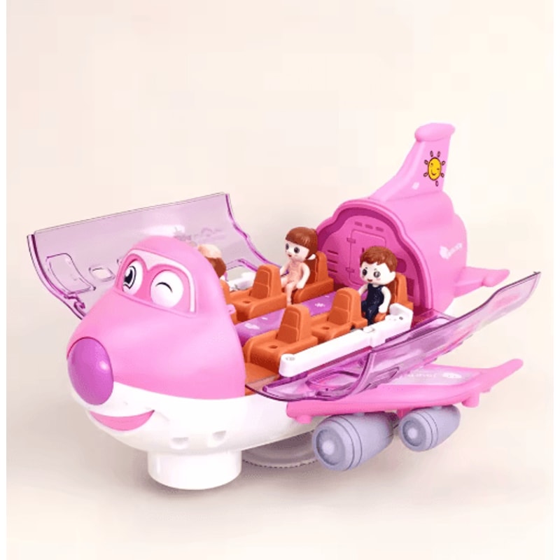 Electric Airplane Toy With Lights Music Kids Transportation Model For Boys Girls 2