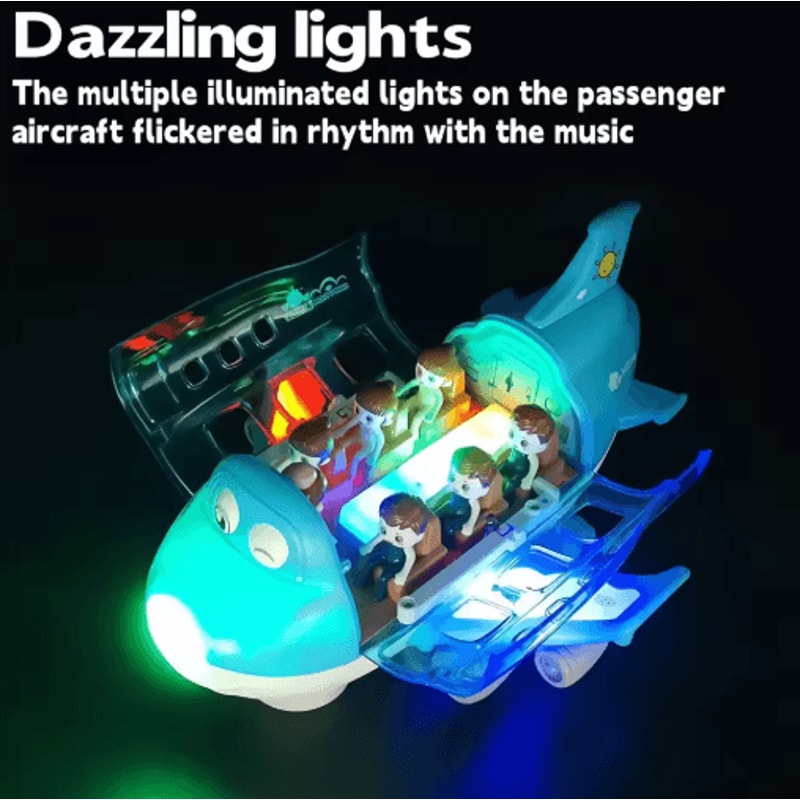 Electric Airplane Toy With Lights Music Kids Transportation Model For Boys Girls 5
