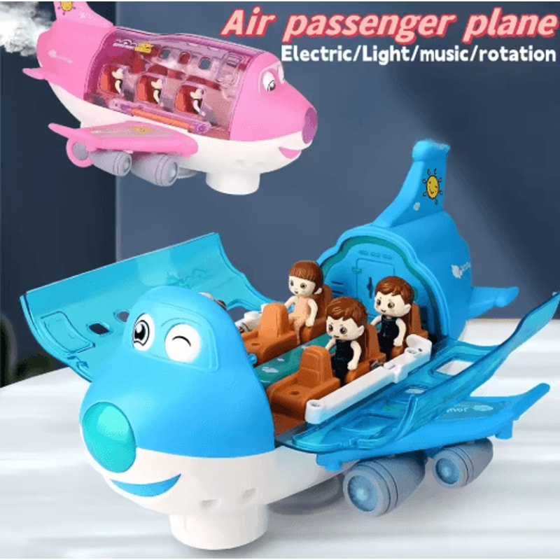 Electric Airplane Toy With Lights Music Kids Transportation Model For Boys Girls 0