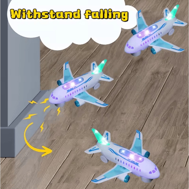 Electric Detachable Airplane Toy With Music Lights Battery Operated Toddler Plane 2