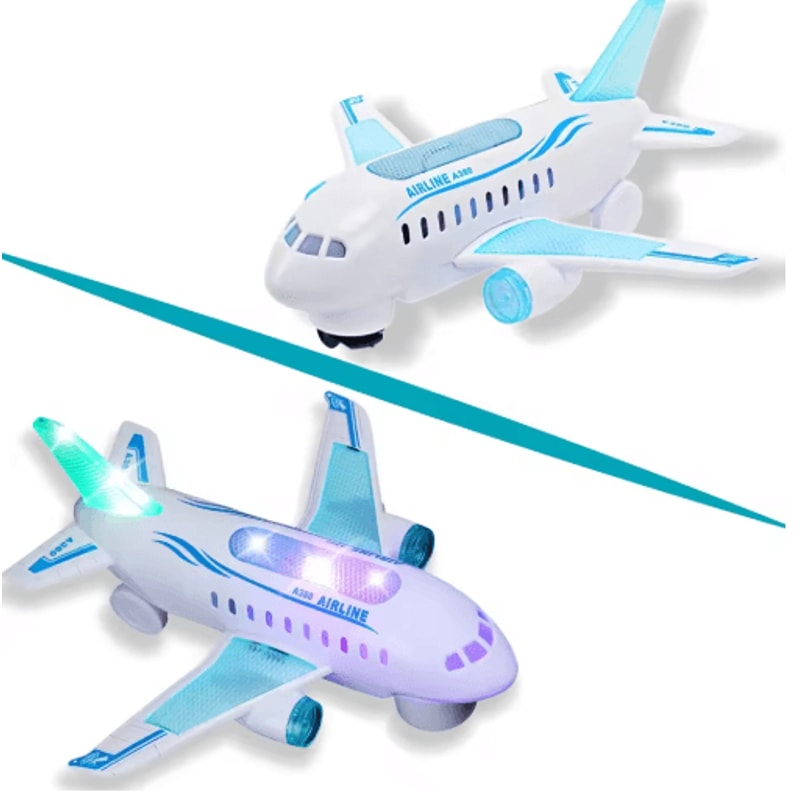 Electric Detachable Airplane Toy With Music Lights Battery Operated Toddler Plane 4