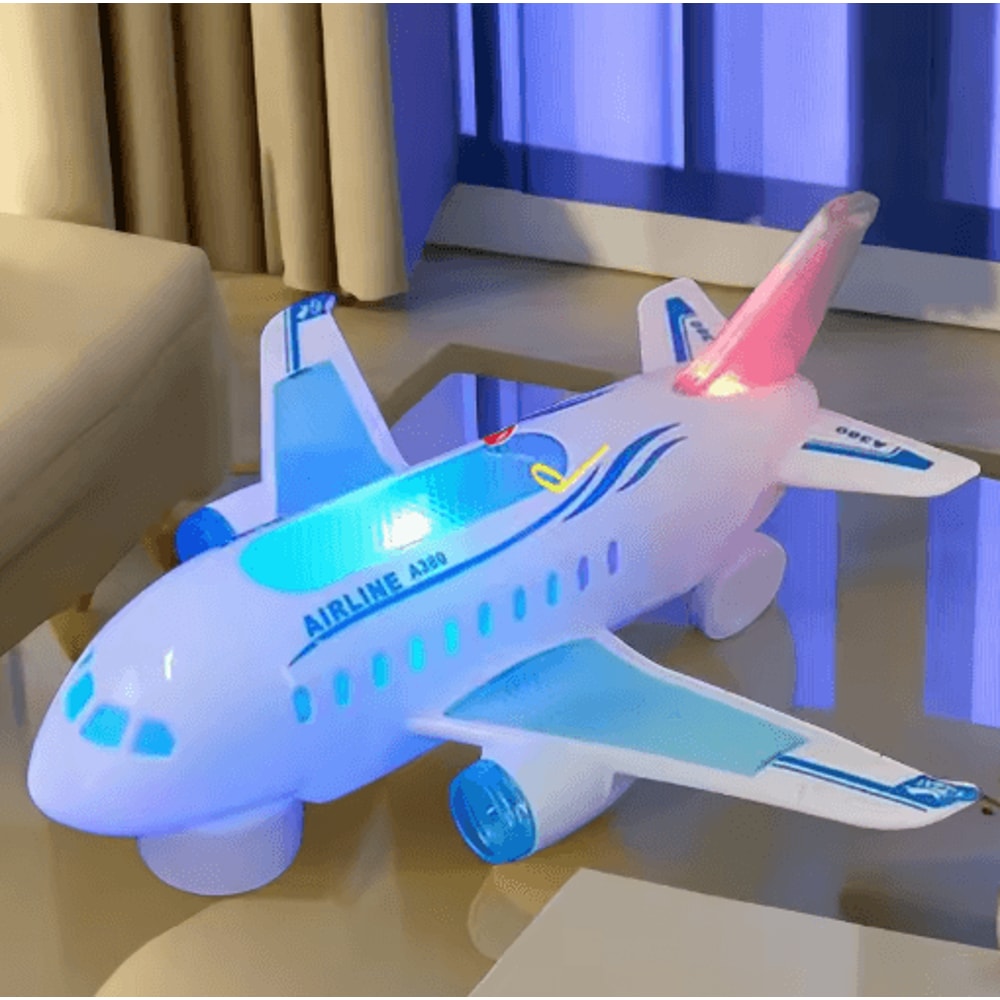 Electric Detachable Airplane Toy With Music Lights Battery Operated Toddler Plane 6
