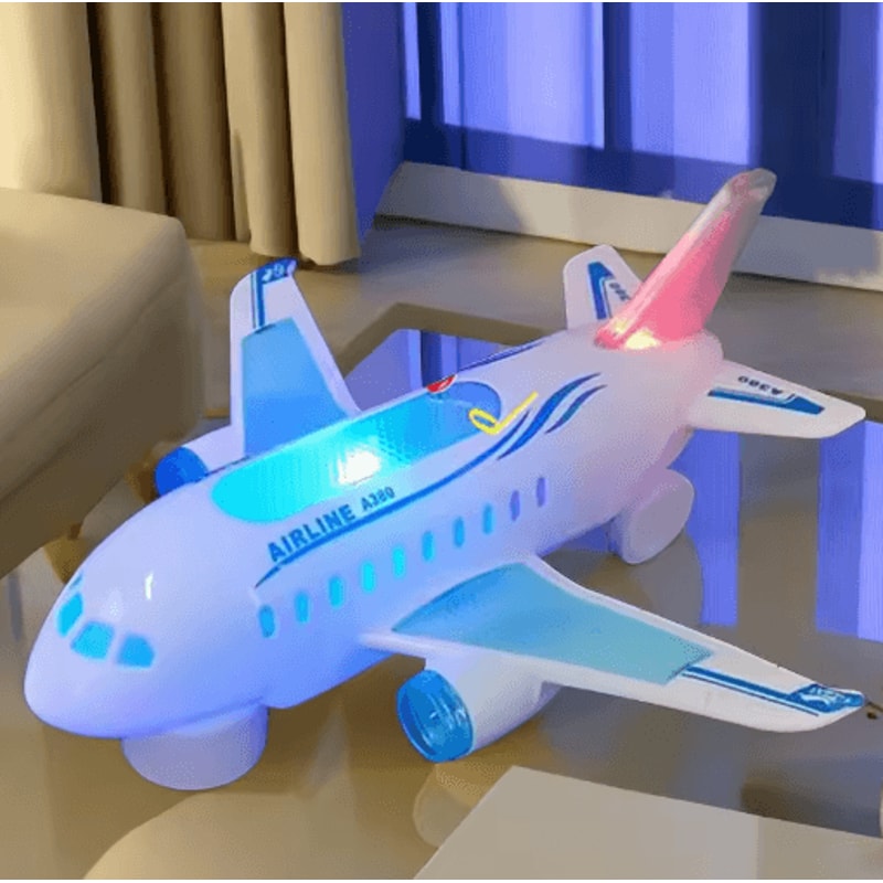 Electric Detachable Airplane Toy With Music Lights Battery Operated Toddler Plane 6